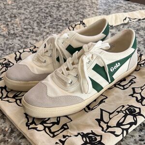 Gola Classic White and Green Trainers